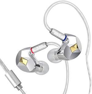bsbaiss BS2 in Ear Monitor Dynamic Hybrid 1BA+1DD Deep Bass Wired Earbuds Headphones, HiFi Stereo IEM Earphones with Detachable MMCX Connector for Audiophiles Musicians (Without Mic)