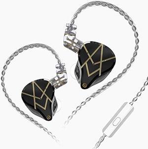 KZ ASX in-Ear Monitors, 10 Balanced Armatures Units per Side Customized HiFi IEM Wired Earphones/Earbuds/Headphones with Detachable Cable 2Pin for Musician Audiophile (with Mic, Black)