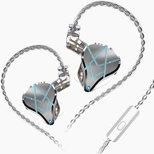 KZ ASX in-Ear Monitors, 10 Balanced Armatures Units per Side Customized HiFi IEM Wired Earphones/Earbuds/Headphones with Detachable Cable 2Pin for Musician Audiophile (White, with MIC)
