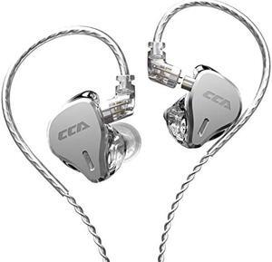 CCA CS16 in-Ear Monitors, 16BA Reference HiFi Stereo IEM Wired Earphones/Earbuds/Headphones with Detachable Cable 2Pin for Musician Audiophile (with Mic, Silver)