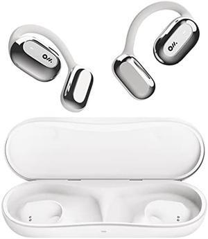 Oladance Open Ear Headphones Bluetooth 5.2 Wireless Earbuds for Android & iPhone, Open Ear Earbuds with Dual 16.5mm Dynamic Drivers, Up to 16 Hours Playtime Waterproof Sport Earbuds -Space Silver
