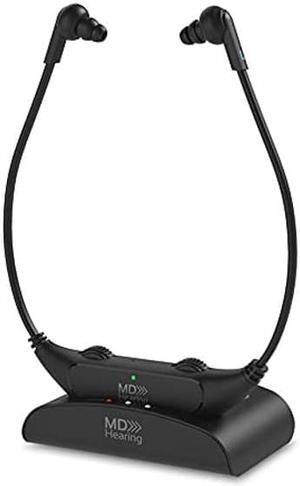 QuietTV Wireless Headphones for TV from MDHearing, Comfortable TV Headset, Plug & Play, Rechargeable, Perfect for Seniors, Assists Hearing, Includes Charging Base and Single Headphone Set