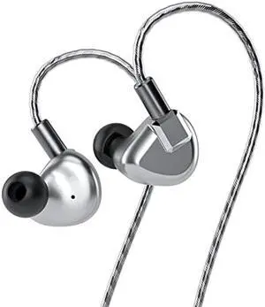 Letshuoer S12 in-Ear Headphones 14.8mm Planar Magnetic Driver Wired in-Ear HiFi Earphones for Smartphones/PC/Tablet (3.5mm Connector, Silver)