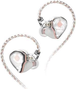 HIDIZS MD4 4 Balanced Armature Drivers HiFi in-Ear Monitors IEMs in-Ear Earphones,Active Noise Cancelling, Personalized Spatial Audio, Customizable Fit, Hybrid Banlance Armature Headphones(Silver)