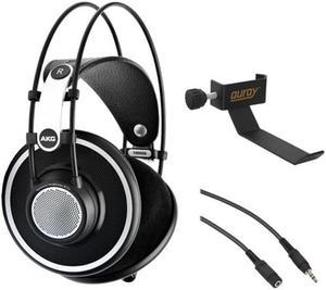 AKG K 702 Reference-Quality Open-Back Circumaural Headphones with Clamp On Headphone Holder and Stereo Mini Male to Stereo Mini Female Extension Cable 25'