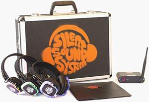 Silent Sound System Starter Package for House Party, Garden Event, Backyard Family Home Movies (9 Headphones + 1 Transmitter)