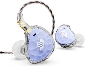 BASN ASONE 14.2mm Planar Diaphragm Driver in-Ear Monitors Earphone with Two Detachable MMCX Cables for Musicians Drummers Bass Players Singers (Blue)