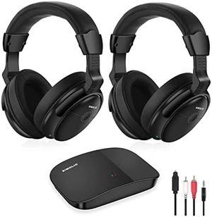 SIMOLIO Wireless Headphones for TV with Optical in and Spare Battery, Over Ear Headphone for Two People to Watch TV Together