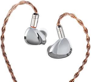 YINYOO TRI I3 PRO IEM, in Ear Monitor Headphones Upgraded I3 pro Wired Earbuds Earphones Comfortable for Stage Musician Player (Silver)