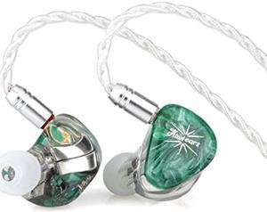 Linsoul Kiwi Ears Orchestra Lite Performance Custom 8BA inEar Monitor IEM with Detachable 4core 7N OxygenFree Copper OFC Cable Handcrafts Faceplate for Audiophile Studio Musician Green