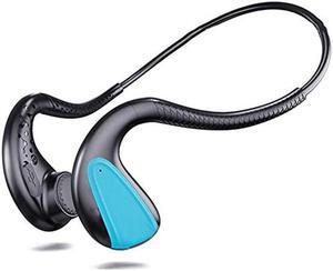 IKXO Waterproof Bone Conduction Headphones Bluetooth 5.0 Wireless Earbuds IPX8 Open Ear Underwater Bluetooth Gym Headphones with Microphone for Swimming Running, Sports