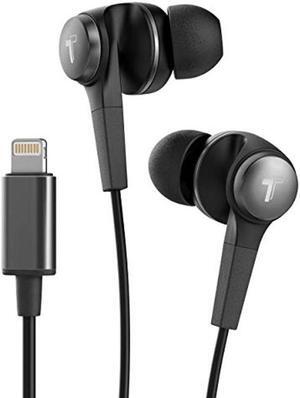 Thore iPhone Earphones (Apple MFi Certified) V120 in Ear Wired Lightning Earbuds (Sweat/Water Resistant) Headphones with Mic/Volume Remote for iPhone 12/13/14 Pro Max - Black