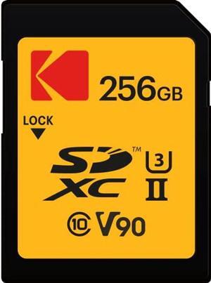 Kodak SDXC 256GB UHS-II U3 V90 Ultra Pro Memory Card - Up to 300MB/s Read Speed and 270MB/s Write Speed