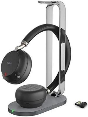 Yealink BH72 Wireless Headphones with Charging Stand, Bluetooth Dual-Ear Headset with Microphone, Retractable Hidden Microphone Arm,Stereo,40 Hours of Battery Life,Work with UC Conference Platforms
