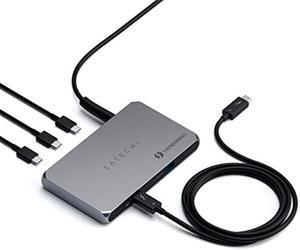 Satechi Thunderbolt 4 Slim Hub 5-in-1, USB C 60W Charging, Single 8k or Dual 4K Display, 4 Thunderbolt 4 Ports, USB 3.2 Gen2 - Compatible with USB4/ Thunderbolt 4 Macs and USB4/ Thunderbolt 4 Windows