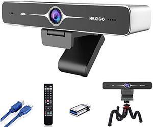 Zoom Certified Webcam Kits, NexiGo N970P 4K Camera, Al-Powered Auto-Framing, Flash Memory, 10x Digital Zoom, Sony Sensor, USB C to A Adapter, Mini Tripod, for Zoom/Skype/Teams