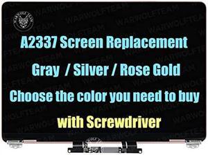 Screen Replacement for MacBook Air M1 2020 A2337 EMC 3598 LCD Display Retina Full Assembly 13.3" 2560x1600 (Rose Gold)