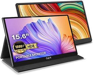 QQH 2PCS Portable Monitor, 15.6" Monitor for Laptop FHD 1080P USB C Computer Display IPS Second Screen, Mini HDMI Gaming Monitor with Smart Cover, Dual Speakers External Monitor for Phone