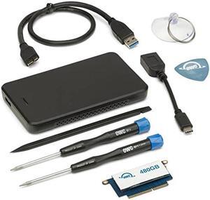 OWC 480GB Aura Pro NT High-Performance NVMe SSD Upgrade Kit with Tools and 2TB Express USB 3.0, Compatible with 2016-2017 13-inch MacBook Pro Non-Touch Bar
