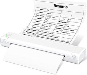 Odaro M08F Portable Wireless Letter Printer for Travel, Bluetooth Thermal Inkless Small Printer, Support 8.5" X 11" Letter Size Thermal Paper, Work with Laptop Phone and Pad - White