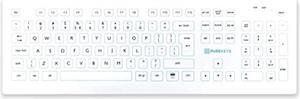 PUREKEYS Medical Keyboard Full Size USB White for Hospital, Dentist, Cleanroom, Laboratory and Industrial. Easy to disinfect Hygienic Flat and Flexible Silicone