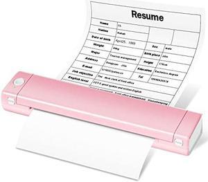 Odaro M08F Portable Wireless Letter Printer for Travel, Bluetooth Thermal Inkless Small Printer, Support 8.5" X 11" Letter Size Thermal Paper, Work with Laptop Phone and Pad - Pink