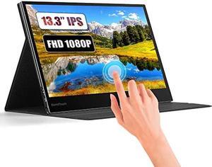 PEPPER JOBS Portable Touchscreen Monitor, XtendTouch 13.3 Inch FHD 1080P Display with Multi-Touch, Smart Cover, Dual Speakers, Compatible with Laptop/Switch/PS4/PS5(USB-C,Mini-HDMI,13.3",No Battery)