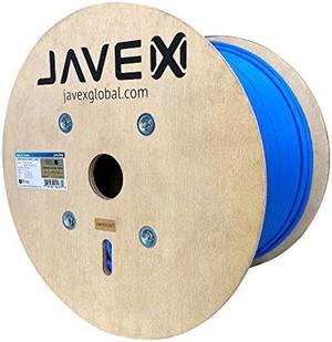 JAVEX 23AWG CAT6 UL Riser [CMR] in-Wall Rated Bare Copper 550MHz, ETL Listed, FTP Overall-Shielded Ethernet Bulk Cable, 1000 Feet, Blue