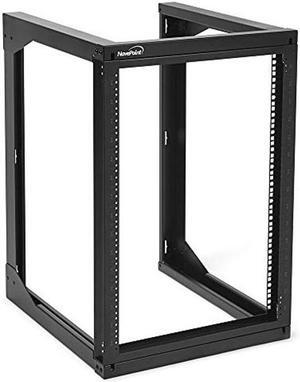 NavePoint 15U Wall Mount Open Frame Network Rack, Swing Out Hinged Gate,24 Inch Depth, Holds Network Servers and AV Equipment, Easy Rear Access to Equipment, Gate Opens 180 Degrees from Either Side