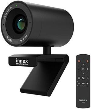 Innex 4K ePTZ AI Conference Webcam, C570, with 120 deg Super-Wide Angle 5X Digital Zoom, AI-Powered Auto-Framing, Dual Microphones, Privacy Shutter Built-in, Remote Control, USB Powered