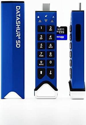 2 Pack iStorage datAshur SD Encrypted USB Flash Drive with Removable iStorage microSD Card 64GB | Free KeyWriter License Included for Secure Collaboration & Back up | Free Type C-A Adapter