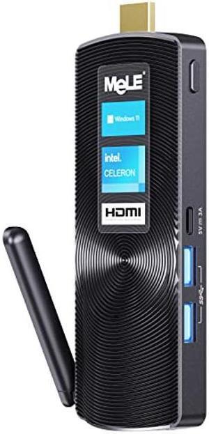MeLE PCG02 Fanless Mini PC Stick Desktop,J4125 8GB 256GB Windows 11 Pro 4K HDMI Portable Small Computer, Support Win10 pro PXE Unlocked Bios Gigabit Ethernet, Work on Media Industry IoT Office