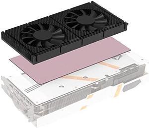 GPU Backplate Memory Radiator Aluminum Heatsink Cooler with Dual 70mm 4Pin PWM Cooling Fan and 1.2mm 7W Thermal Pad for Graphics Card RTX 3090