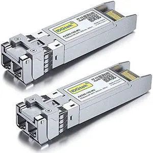 10GBase-SR SFP+ Transceiver, 10G 850nm MMF, up to 300 Meters, Compatible with HPE Aruba JD092B, Pack of 2