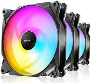 Antec RGB Fans, 5V 3Pin Addressable RGB Fans, 120mm Fan with Controller, Motherboard SYNC with 5V-3PIN, 2000RPM with 66.56CFM, 2.7mmH2O, Storm Series 3 Packs