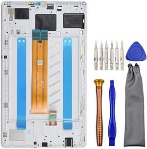 Tablet Complete Screen LCD Digitizer Touch Assembly Replacement for LTE Version Samsung Galaxy Tab A7 Lite Tab A7 Lite LTE SMT225 with Tool Kit and Screen Frame Installed White 87