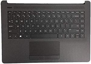 Replacement for HP 14-cm 14T-CM 14Z-CM 14-CK 14-ck 14-cm 14-dg 14q-cs 14q-cy Laptop Upper Case Palmrest Keyboard Assembly Part L23239-001 6070B1306301 Top Cover Black