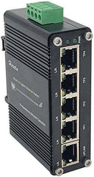 Hardened Industrial Gigabit Ethernet Switch 5-Port Mini Industrial Switch 10/100Mbps Half/Full Duplex and 1000Mbps Full Duplex
