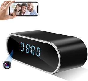 Hidden Camera Clock 1080P Wireless Spy Camera Covert Nanny Cam Baby Monitor HD Home Indoor Security Cam Night Vision Motion Detection for Office No Audio