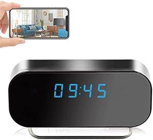 Hidden Camera Clock 1080P HD Security Camera Indoor WiFi, Covert Nanny Cam with Loop Recording, Night Vision and Motion Detection Alert, Spy Camera for Home Office, No Audio