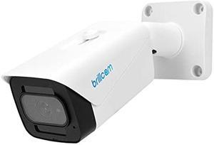 Brillcam 5MP Security Camera, 2.8mm Lens, Outdoor PoE Camera, 100ft Night Vision, Home Security Cameras, Built-in Mic/SD Slot, Human/Motion Detection