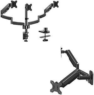 MOUNT PRO Triple Monitor Desk Mount Fit 13-27 Computer Screens and Dual Monitor Wall Mount Fit 13-32 Inch Computer Screens, Each Monitor Arm Holds up to 17.6 lbs, VASE Monitor Mount 75x75, 100x100