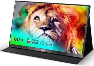 G-STORY 15.6" Portable Monitor, QLED 1080P Laptop Monitor, 100% sRGB Frameless Second Screen, USB C External Monitor Travel Mini HDMI Dual Speakers, Portable Gaming Monitor for PC Phone PS5 Xbox NS