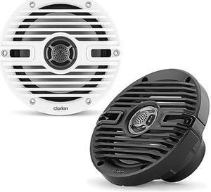 Clarion CMS-651-CWB 6.5-inch Coaxial Marine Speakers 30W RMS Power handling 1/2-inch (13 mm) Polymer Dome Tweeter Includes White & Black Classic Grilles