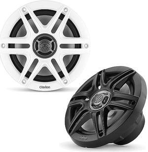 Clarion CMS-651-SWB 6.5-inch Coaxial Marine Speakers 30W RMS Power handling 1/2-inch (13 mm) Polymer Dome Tweeter Includes White & Black Sport Grilles