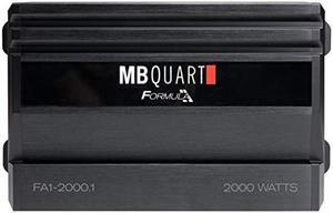 MB Quart FA1-2000.1 Mono Channel Car Audio Amplifier (Black) - Class SQ Amp, 2000-Watt, 1 Ohm Stable, Variable Electronic Crossover, LED System Protection, Heavy Duty Connections, Bass Remote Included