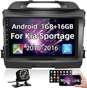 for Kia Sportage 2010-2016, 9 Inch Touchscreen Android Car Stereo Radio with GPS Navigation, Bluetooth, FM Radio, WiFi, Mirror Link, Backup Camera