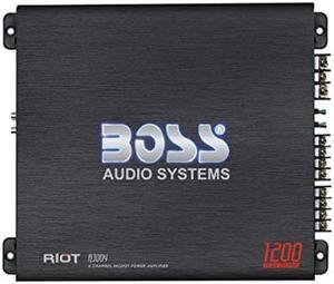 BOSS Audio Systems R3004 4 Channel Car Amplifier - 1200 Watts, 2/4 Ohm Stable, Class A/B, Full Range, Bridgeable, MOSFET Power Supply, Remote Subwoofer Control