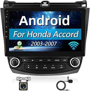 Android Car Stereo for Honda Accord 7th 2003-2007, 10.1 inch Touchscreen Car Radio with GPS Navigation, Bluetooth/Backup Camera, WiFi, FM, USB, EQ, Microphone, Mirror Link for Android/iOS