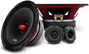 DS18 PRO-X6.4BMPK Mid and High Complete Package - Includes 2X Midrange Loudspeaker 6.5" and 2X Aluminum Super Bullet Tweeter 1" Built in Crossover - Door Speakers for Car or Truck Stereo Sound System